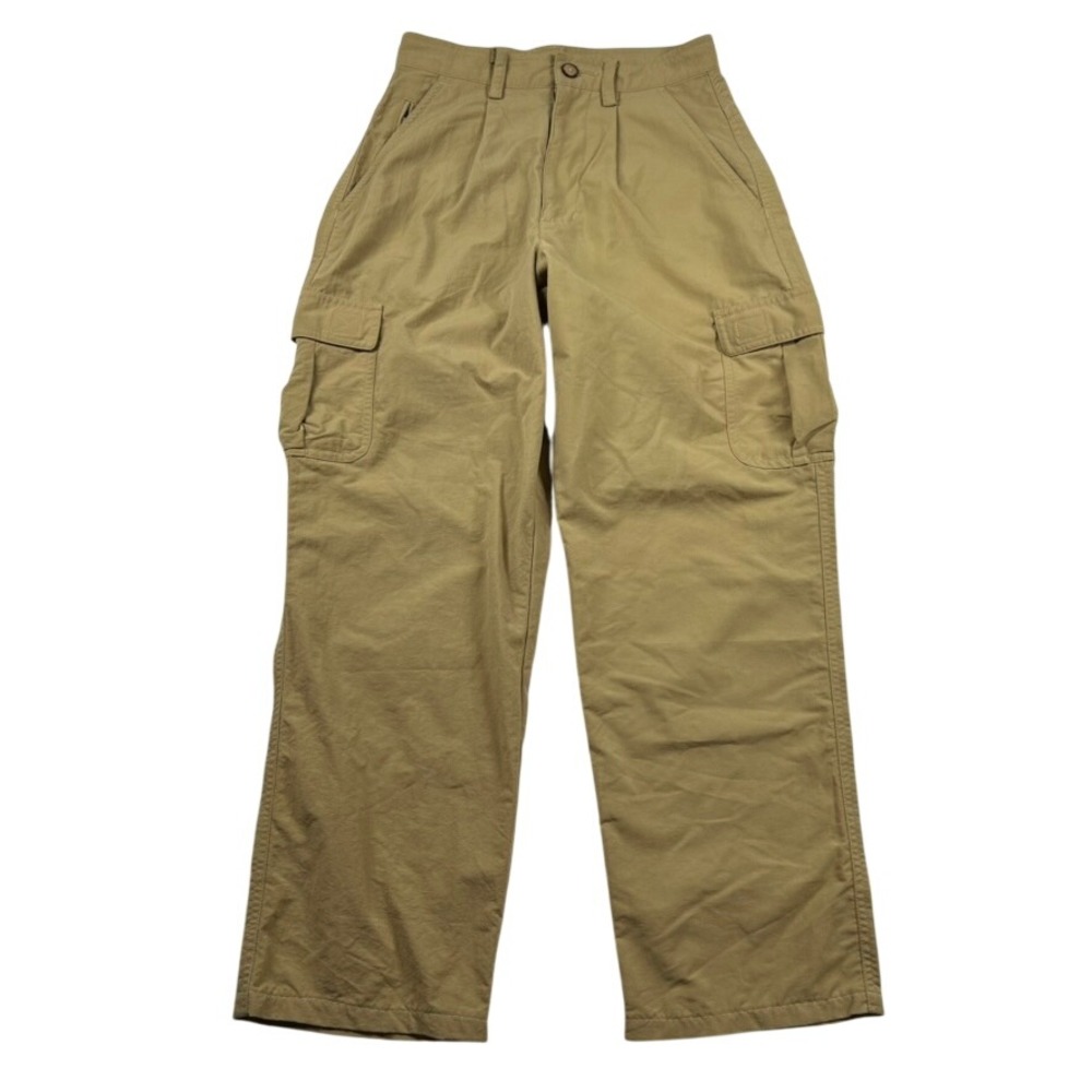 REI Pants Womens 6 Cargo 100% Nylon Khaki Tan Hiking Pleated Straight Outdoor